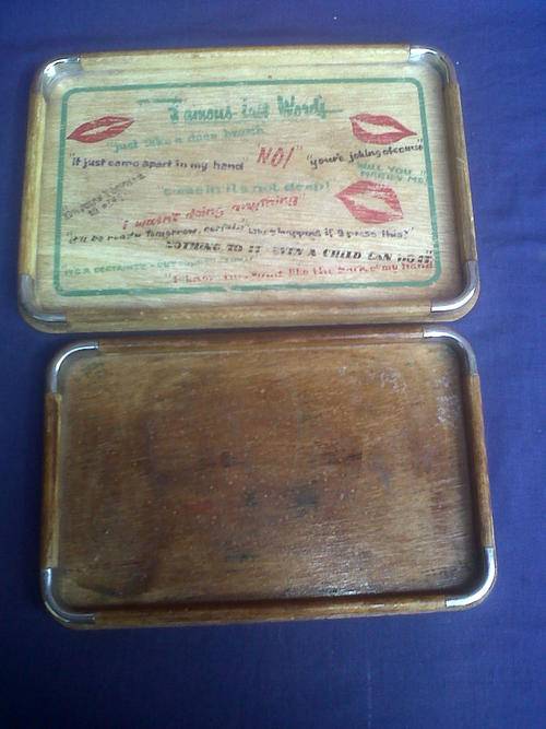 2 SMALL OLD WOODEN TRAYS