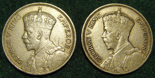 RHODESIA : First & Last George V Shilling (1932 and 1936) struck in STERLING SILVER.