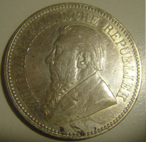 Paul Kruger Z.A.R. Half Crown of 1895 (XF-details)
