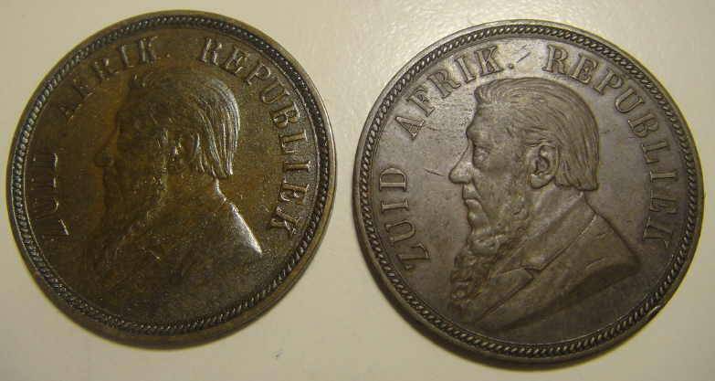 One bid takes BOTH First & Last dated Paul Kruger Z.A.R. Pennies (1892 & 1898)
