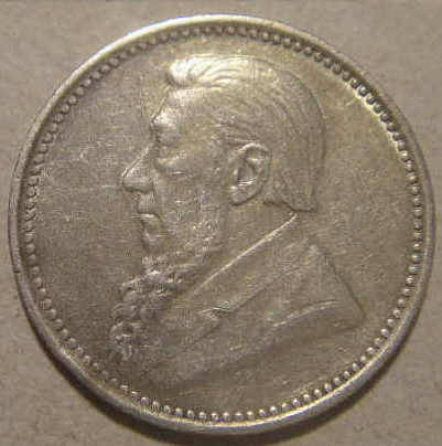 Paul Kruger (Z.A.R.) Tickey (Silver 3d) of 1897 (almost Uncirculated)