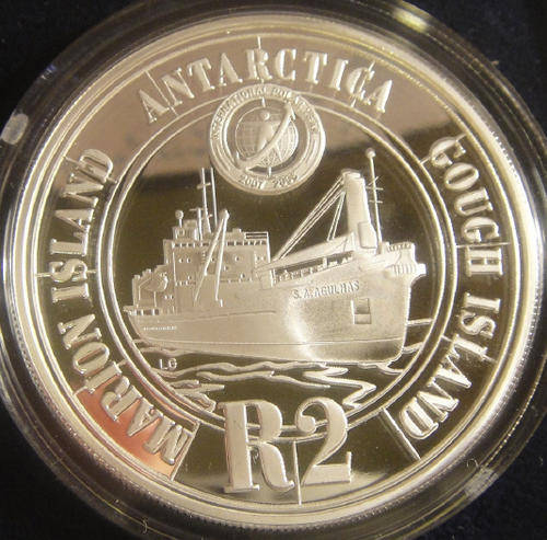 STERLING SILVER CROWN R2 (Proof) : International Polar Year 2008 (GOUGH ISLAND)
