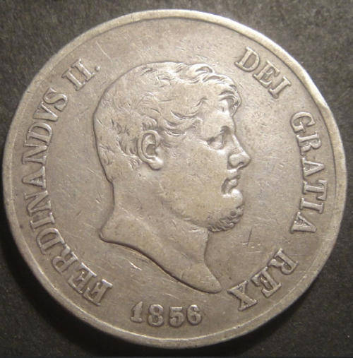Italy : NAPLES & SICILY : Silver Crown (120 GRANA) of 1856