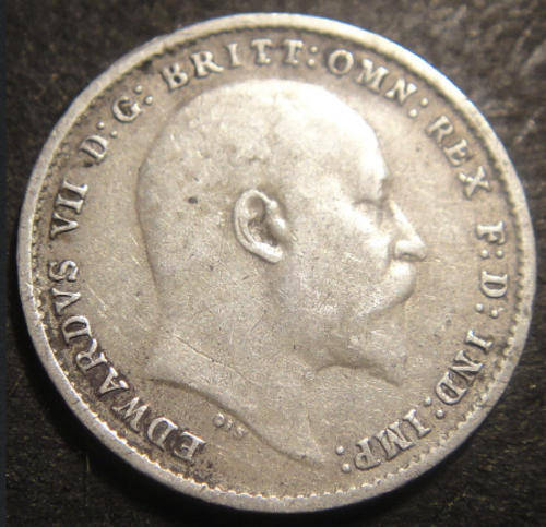 Great Britain : King Edward VII : Silver Three Pence (3d) of 1905