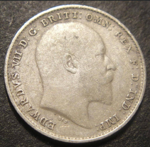 Great Britain : King Edward VII : Silver Three Pence (3d) of 1909