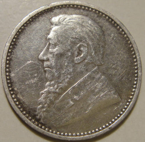 1895 Tickey (3d) : Paul Kruger ZAR
