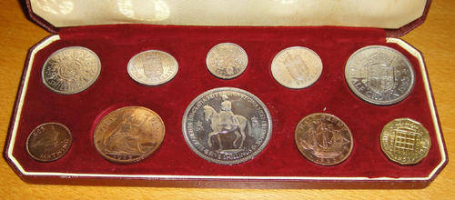 Great Britain : PROOF SET : Coronation of Queen Elizabeth II 1953 : 10-coin Set