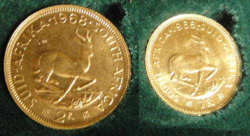 The 1968 22ct GOLD Jan van Riebeeck R1 and R2