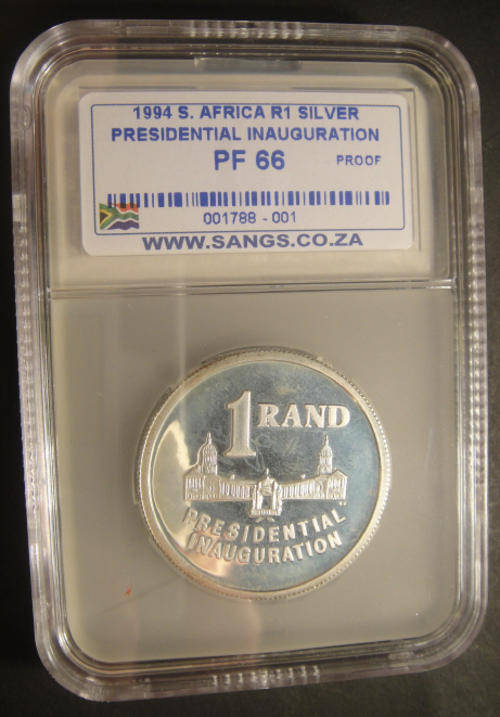 1994 PROOF Silver R1 : Presidential Inauguration: Sangs Graded PF66