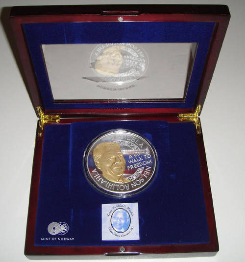 Norway Mint : Nelson Mandela Medal (2010 ): Robben Island: ONE KILOGRAM of SILVER