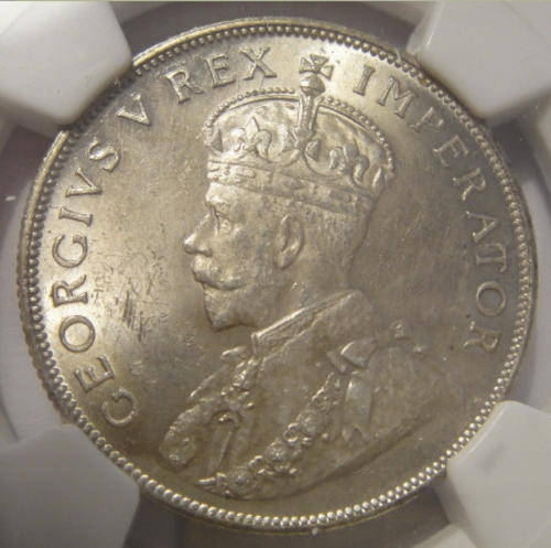 1936 Two-Shilling (2/-) : South Africa: NGC graded MS64
