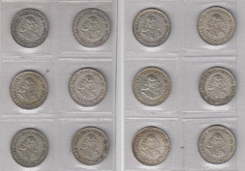 Twelve (12) SILVER Tickeys of 1961 (One bid takes whole collection)