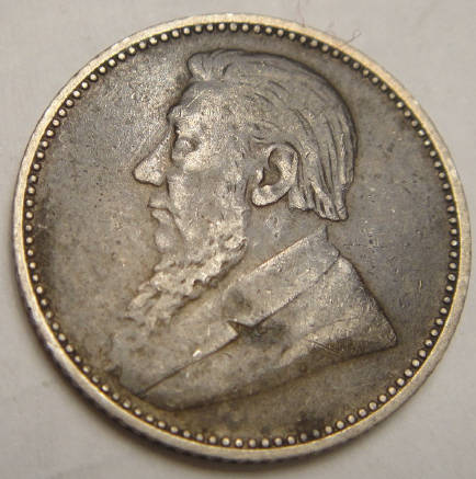 1897 Sterling Silver Sixpence (6d) of Paul Kruger (Z.A.R.)