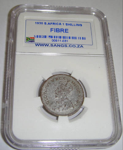 FIBRE 1930 Shilling (1/-) : Union of South Africa : Sangs authenticated