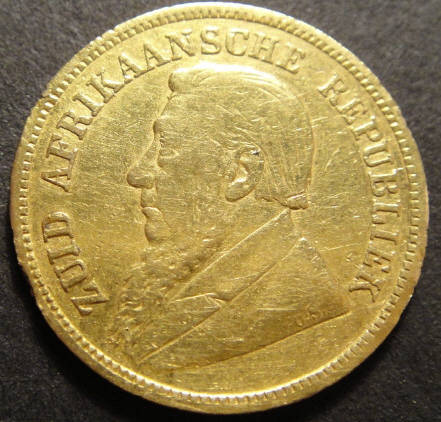 1892 GOLD Half-Pond : Z.A.R.  Paul Kruger