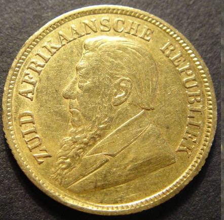 1897 GOLD Half-Pond : Z.A.R.  Paul Kruger