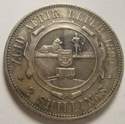 1895 Two Shilling (2/-) Paul Kruger ZAR