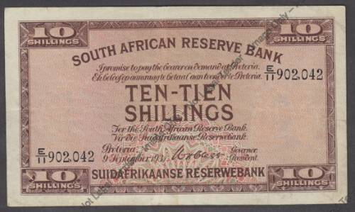 W.H. Clegg: Ten Shillings Note: 9 September 1931: E11 902,042
