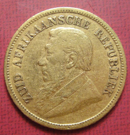 1894 GOLD Half-Pond of Paul Kruger ZAR