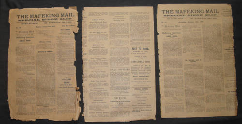 Anglo Boer War Newspaper (Mafeking): Special Siege Slips: Numbers 35 & 48 dated 20 December 1899 &