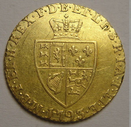 1793 GOLD Half Guinea of King George III of Great Britain