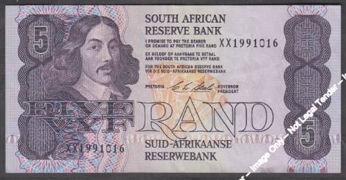 Republic of South Africa : C Stals : Replacement Five Rand of 1990 (XX)