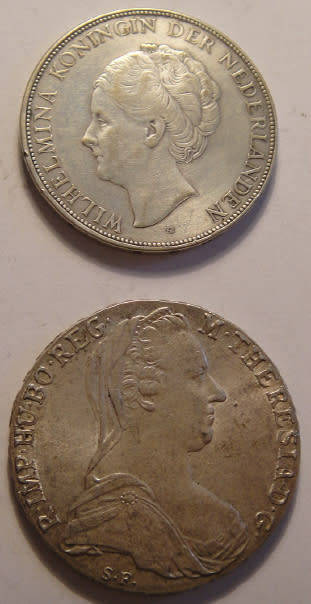 Two Crown-Sized European SILVER Coins of Austria & The Netherlands