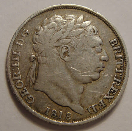 Great Britain : Silver Sixpence of King George III of 1818