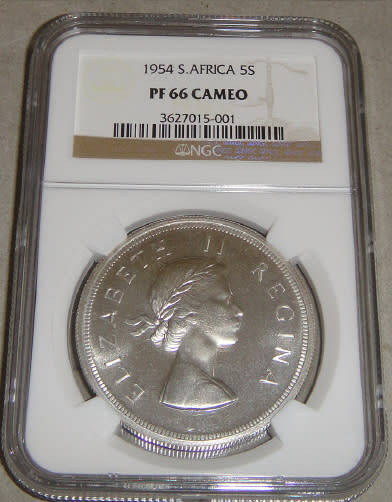 Union of South Africa : Crown (5/-) of 1954 : NGC Graded PF66 Cameo