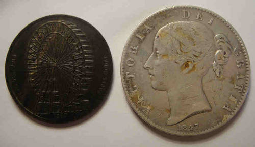 Great Britain : Victorian Medal of 1897 & Sterling Silver Crown of 1847