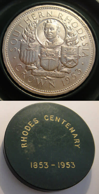 Southern Rhodesia : 1953 Silver Rhodes Crown : Uncirculated in Case of Issue