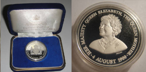 Great Britain: Sterling Silver Medal: Queen Mother 80th Birthday 1980