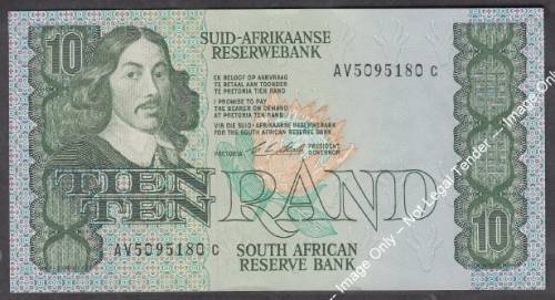 Republic of South Africa : C Stals : Ten Rand Bank Note of 1990