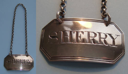 Georgian Silver Wine Label for Sherry by Phipps & Robinson, London 1798