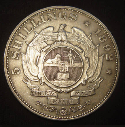 Paul Kruger Z.A.R. Crown (Single Shaft 5/-) of 1892