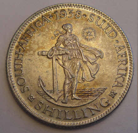 Union of South Africa : Shilling of 1938 (almost uncirculated)