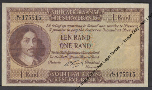Republic of South Africa : G Rissik A117  Een Rand // One Rand : 1962