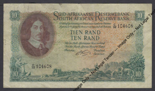 Republic of South Africa : G Rissik C32 Tien Rand // Ten Rand : 1962