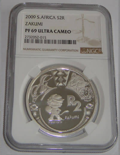 Proof Silver R2 Crown of 2009 (Zakumi) : NGC graded PF69 Ultra Cameo