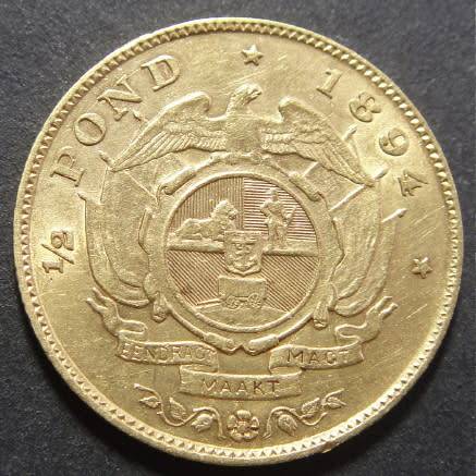 Paul Kruger ZAR : Gold Half Pond of 1894