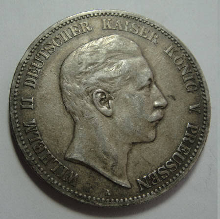 Imperial Germany: Prussia: Silver Five Mark of 1903