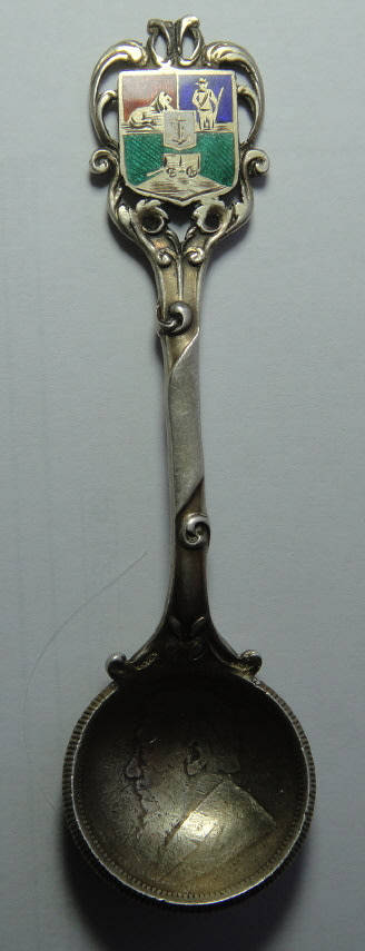 Paul Kruger Sugar Spoon (1894 2-Shillings) with Transvaal (ZAR) Coat of Arms