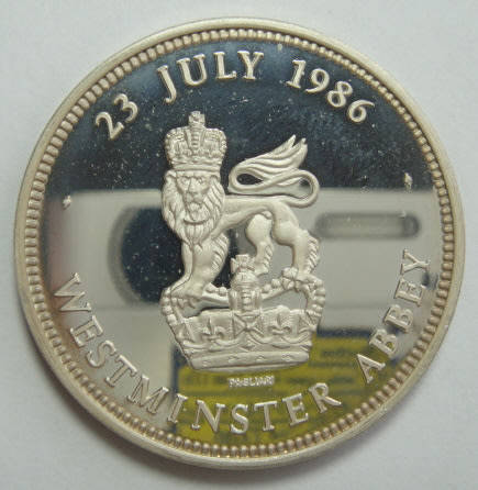 Sterling Silver Medallion : Andrew Sarah Royal Wedding Westminster Abbey 1986