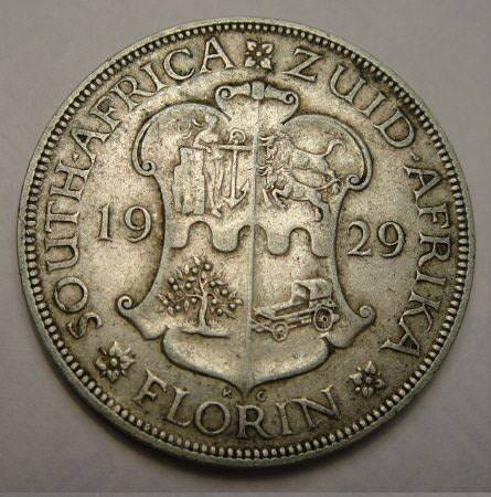 Union  of South Africa : Two Shillings (2/-) of 1929 (Very Fine)