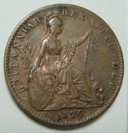 Lustrous : Great Britain: King George IIII : Farthing of 1826