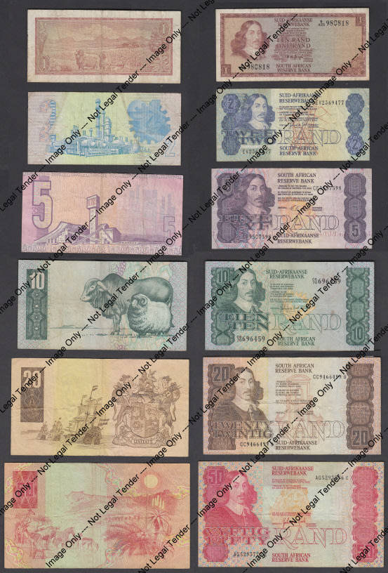 Republic of South Africa: Type Collection of Jan van Riebeeck Banknotes