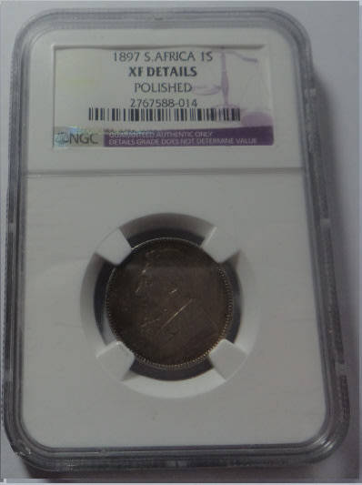 Paul Kruger ZAR: Shilling (1/-) of 1897: NGC Graded XF Details