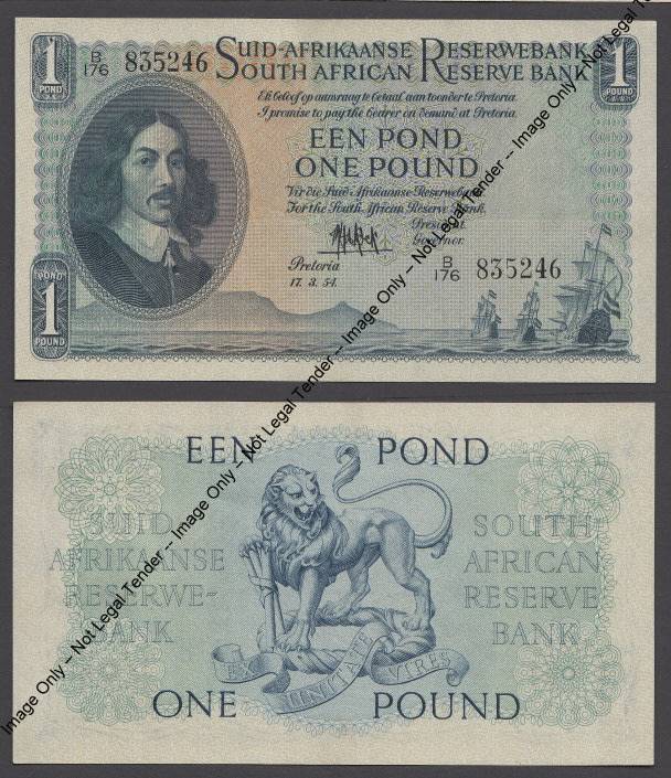 Union of South Africa: Een Pond // One Pound 17.3.1954