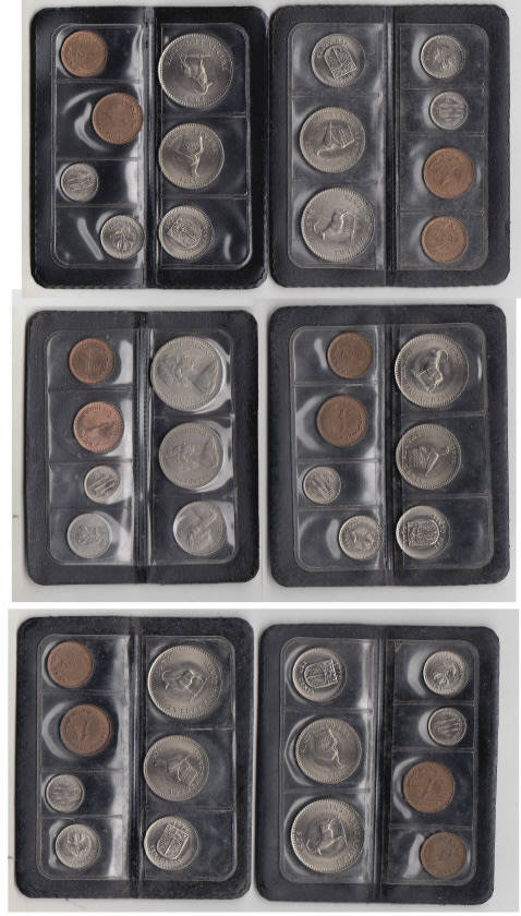 Rhodesia: Six Uncirculated Coin Sets of the 1970s