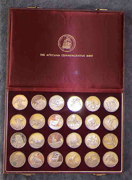 Wildlife Society 50th Anniversary Sterling Silver Gilt 24-piece Medallion Set (1976-1978)